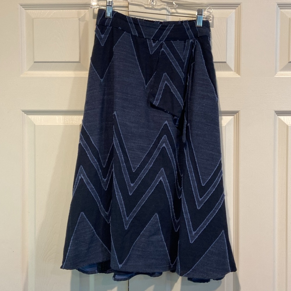 Anthropologie x Eva Franco Textured Chevron Midi Skirt - Picture 5 of 10